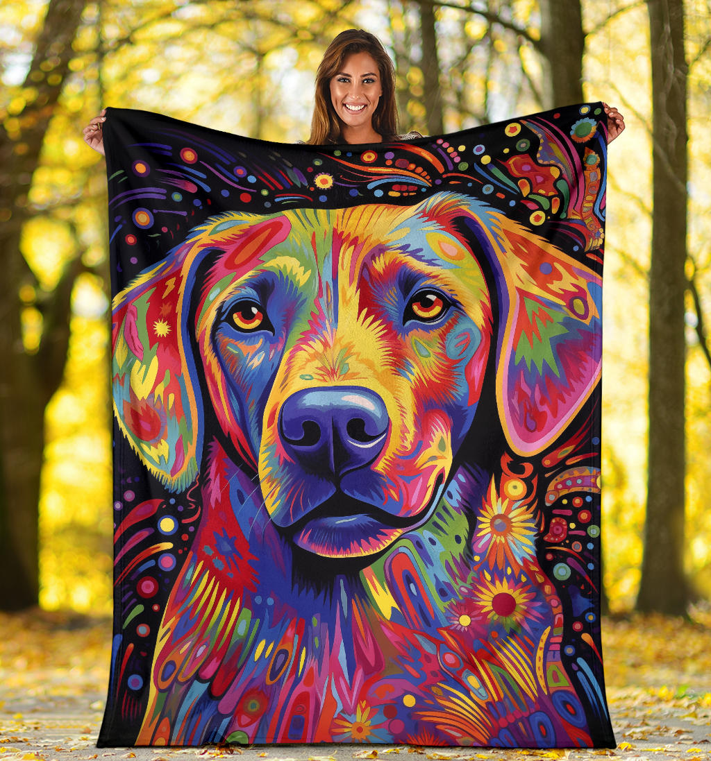 Trippy Psychedelics Labrador Retriever Blanket, Labrador Retriever Throw Blanket, Labrador Retriever Fleece Blanket, Labrador Retriever Gift