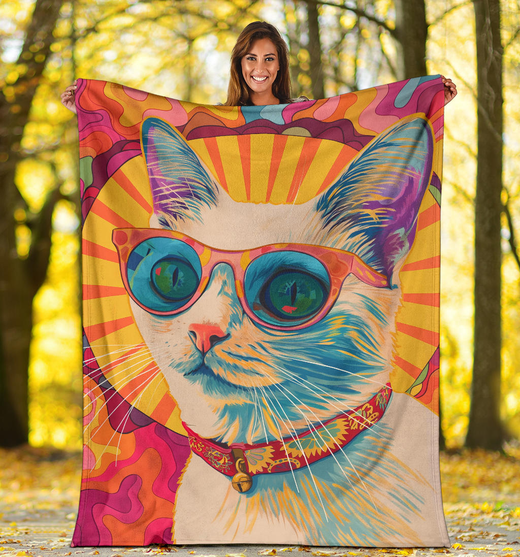 Burmilla cat Blanket, Trippy Psychedelics Burmilla cat Fleece Blanket, Burmilla cat Throw Blanket, Burmilla cat Gifts