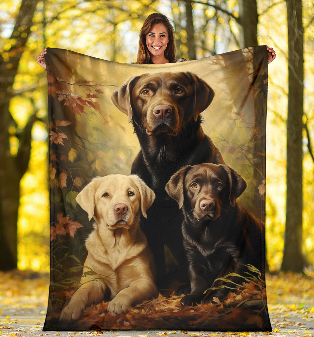 Labrador Retriever Family Blanket, Labrador Retriever Throw Blanket, Labrador Retriever Gifts, Labrador Retriever Fleece Blanket