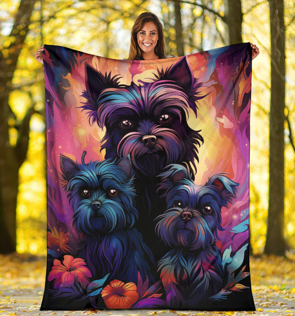 Affenpinscher Blanket, Trippy Psychedelics Affenpinscher Fleece Blanket, Affenpinscher Throw Blanket, Affenpinscher Gifts