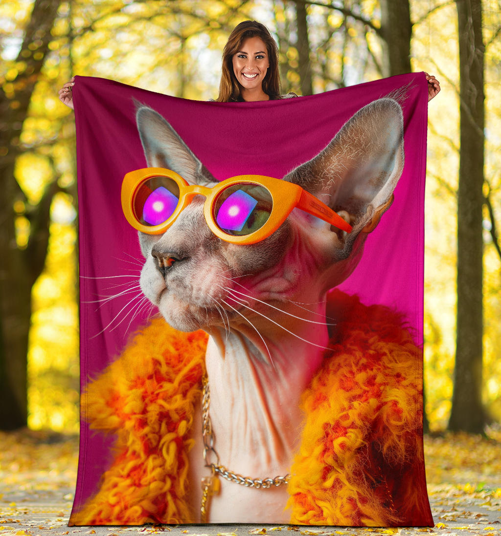 Cornish Rex cat Blanket, Trippy Psychedelics Cornish Rex cat Fleece Blanket, Cornish Rex cat Throw Blanket, Cornish Rex cat Gifts