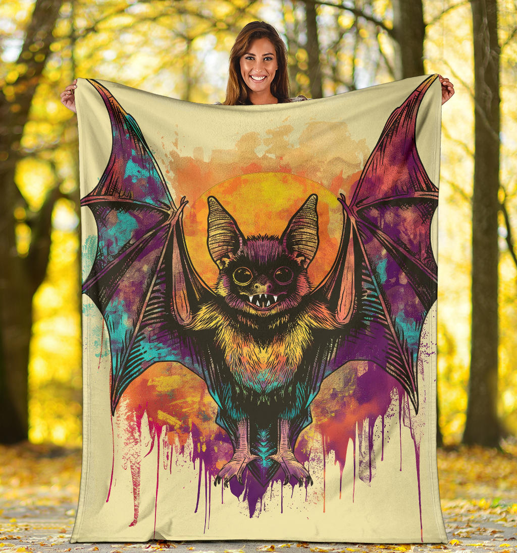 Bat animal Blanket, Trippy Psychedelics Bat animal Fleece Blanket, Bat animal Throw Blanket, Bat animal Gifts