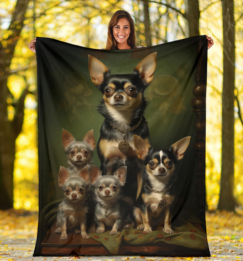 Chihuahua Family Blanket, Chihuahua Blanket, Chihuahua Throw Blanket, Chihuahua, Chihuahua Gifts