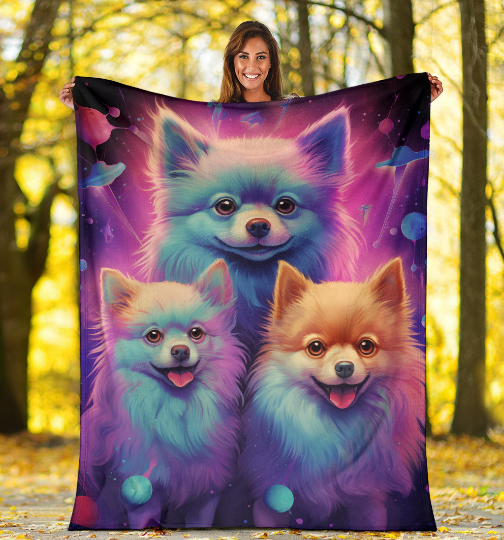 Schipperke Blanket, Trippy Psychedelics Schipperke Fleece Blanket, Schipperke Throw Blanket, Schipperke Gifts