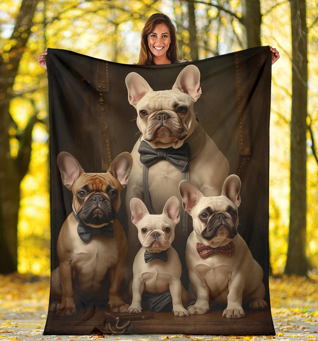 French Bulldog Family Blanket, French Bulldog Throw Blanket, French Bulldog Gifts, French Bulldog Fleece Blanket