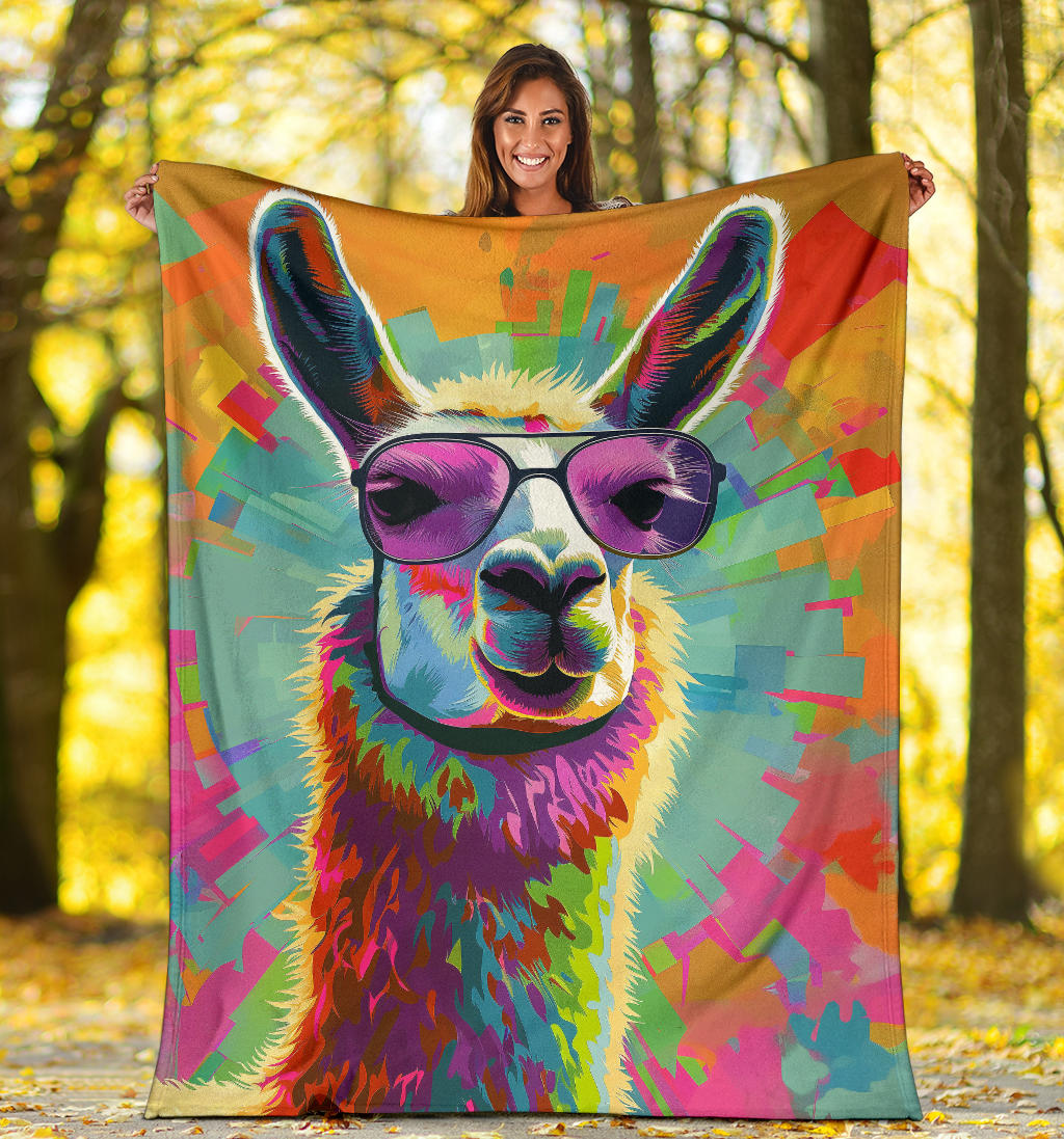 Lama Blanket, Trippy Psychedelics Lama Fleece Blanket, Lama Throw Blanket, Lama Gifts