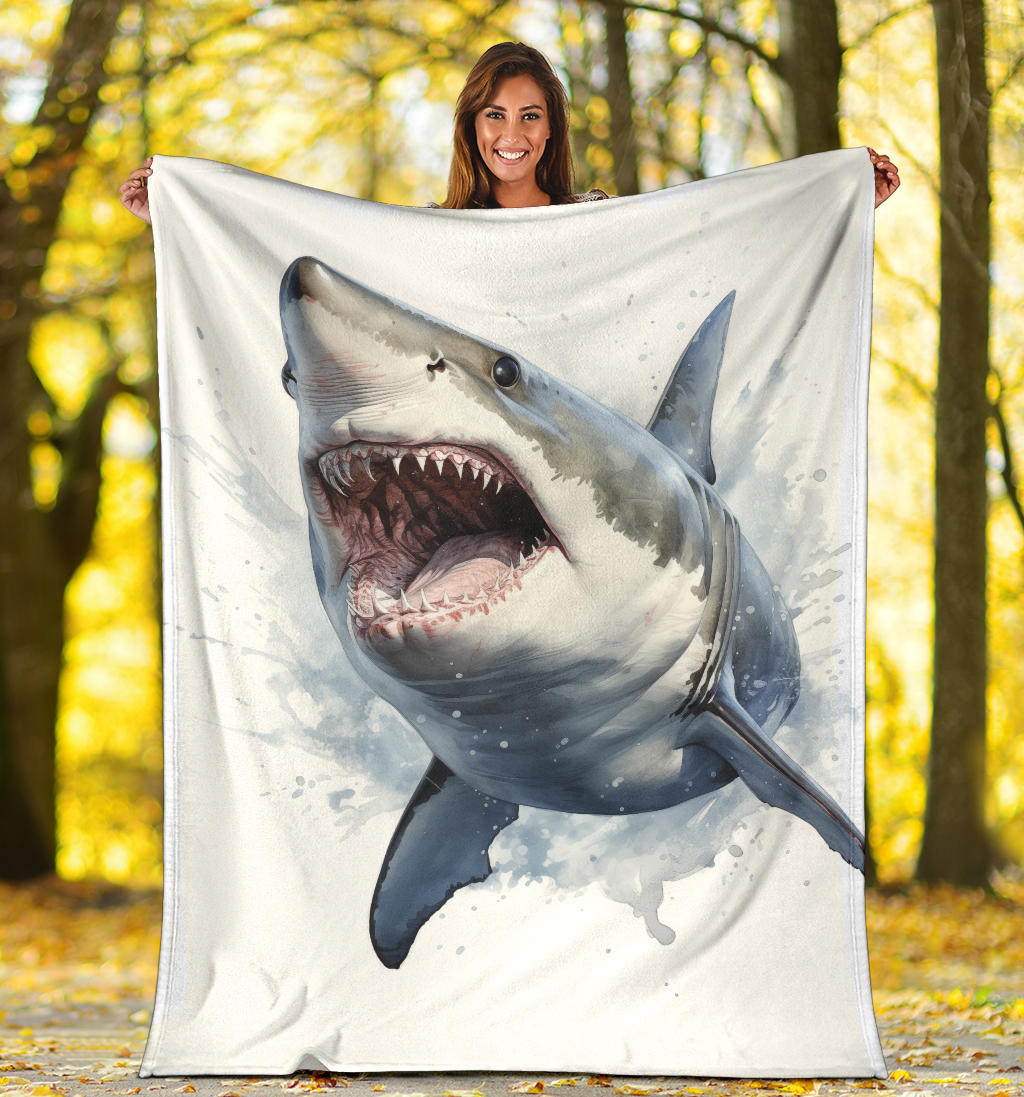 Great White Shark Blanket, Shark Throw Blanket, Shark Fleece Blanket, Shark Gifts, Custom Shark Blanket