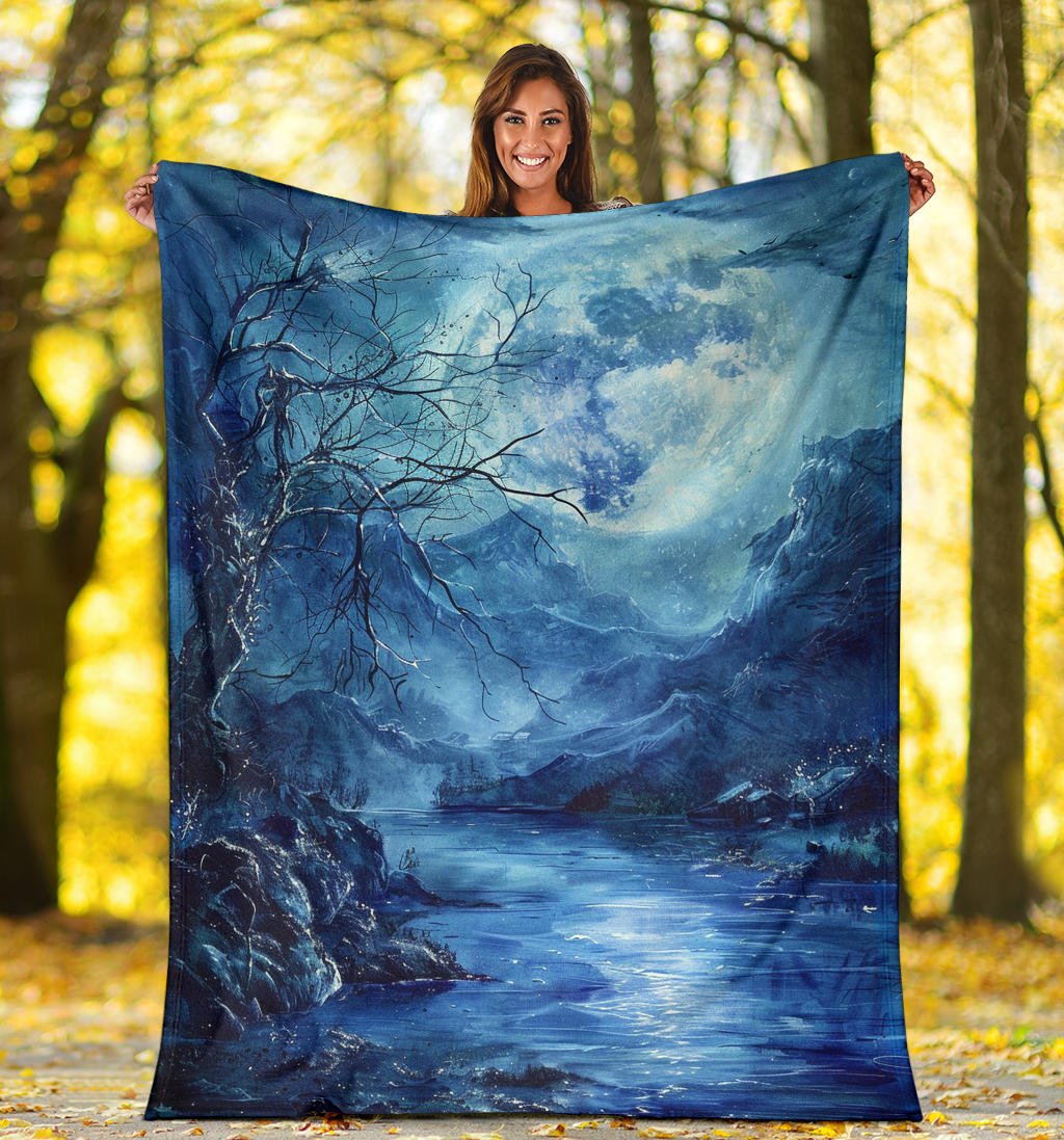 Mystic Moonlight Blanket, Mystic Moonlight Estetic Blanket, Mystic Moonlight Blanket Gift, Blanket