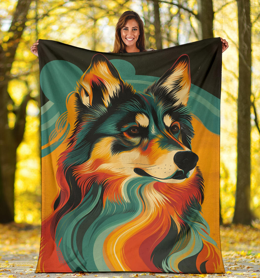 Lapponian Herder Dog Blanket, Trippy Psychedelics Lapponian Herder Dog Fleece Blanket, Lapponian Herder Dog Throw Blanket, Lapponian Herder Dog Gifts