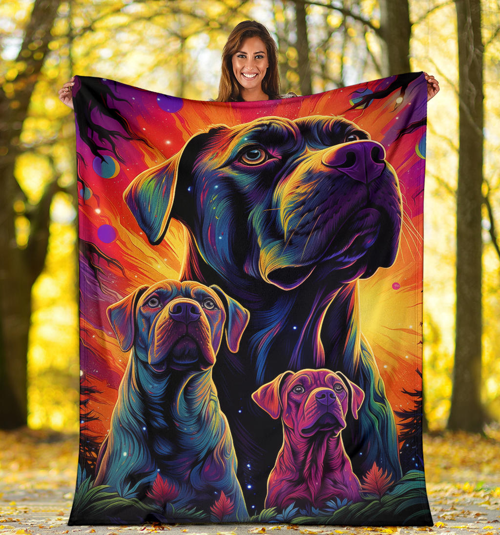 Cane Corso Blanket, Trippy Psychedelics Cane Corso Fleece Blanket, Cane Corso Throw Blanket, Cane Corso Gifts