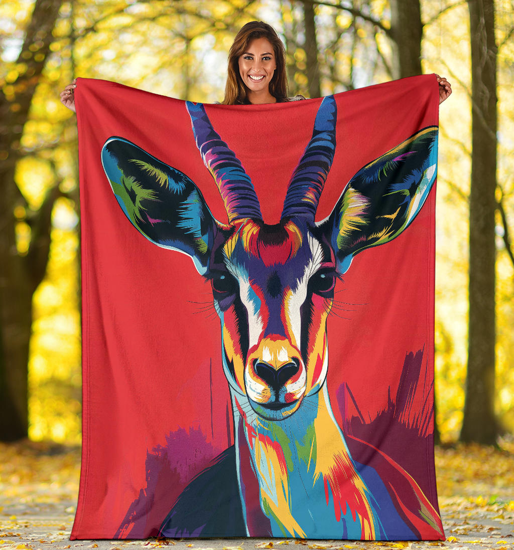 Gazelle animal Blanket, Trippy Psychedelics Gazelle animal Fleece Blanket, Gazelle animal Throw Blanket, Gazelle animal Gifts