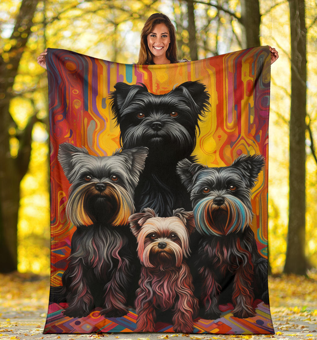 Affenpinscher Blanket, Trippy Psychedelics Affenpinscher Fleece Blanket, Affenpinscher Throw Blanket, Affenpinscher Gifts