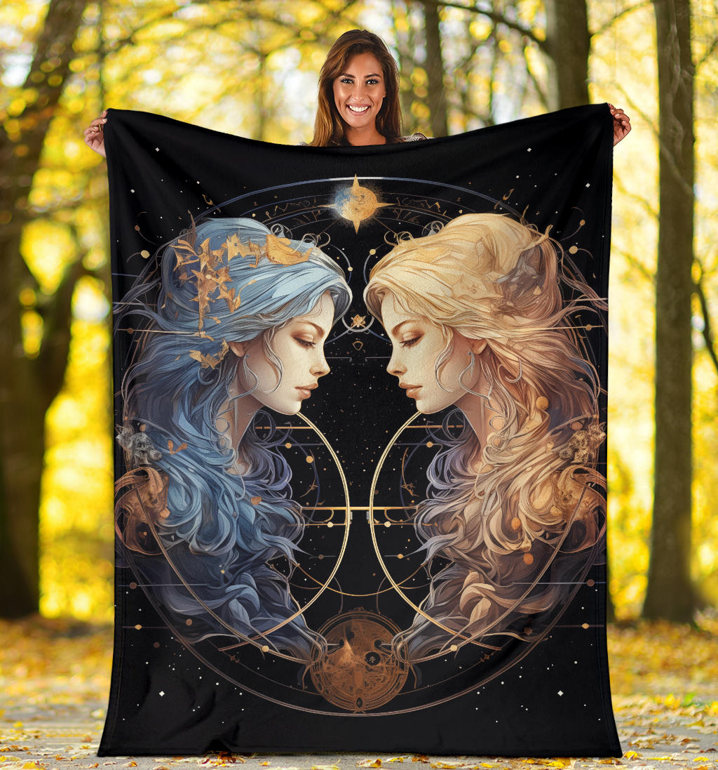 Gemini Zodiac Blanket, Twins Zodiac Sign, Gemini Zodiac Gifts, Gemini Zodiac Throw Blanket