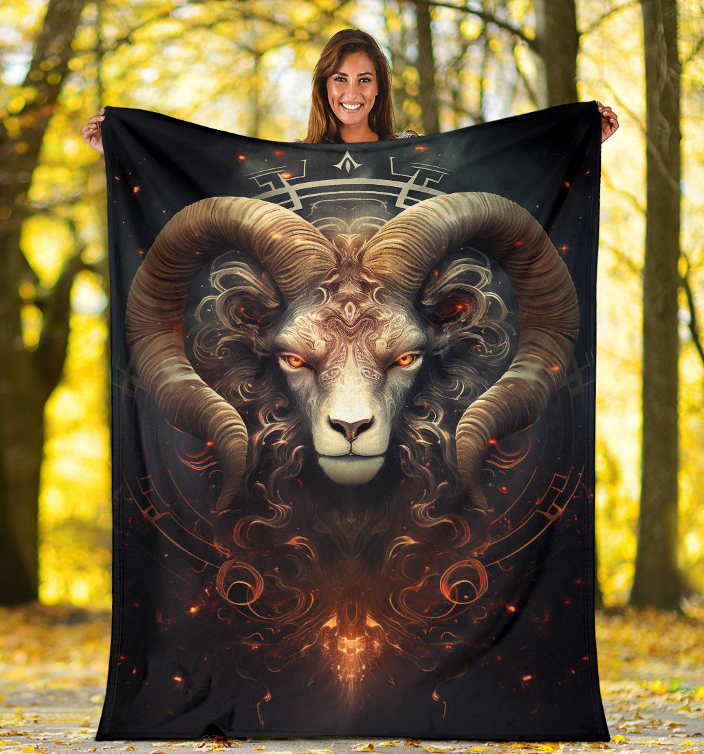 Aries Zodiac Blanket, Ram Zodiac Sign, Aries Gifts, Aries Throw Blanket, Ram Zodiac Gifts