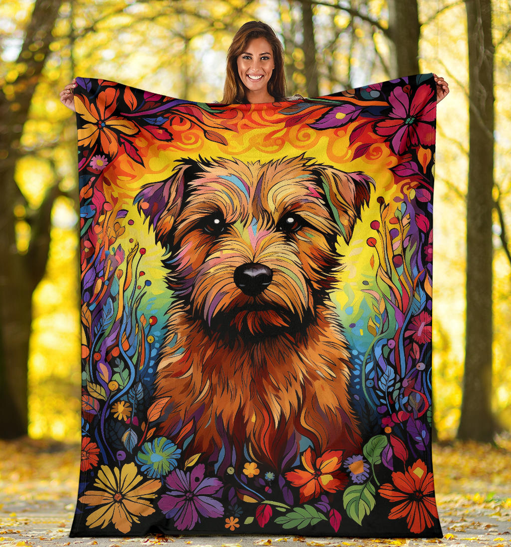 Norfolk Terrier Blanket, Trippy Psychedelics Norfolk Terrier Fleece Blanket, Norfolk Terrier Throw Blanket, Norfolk Terrier Gifts