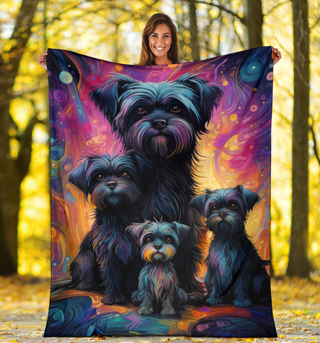 Affenpinscher Blanket, Trippy Psychedelics Affenpinscher Fleece Blanket, Affenpinscher Throw Blanket, Affenpinscher Gifts