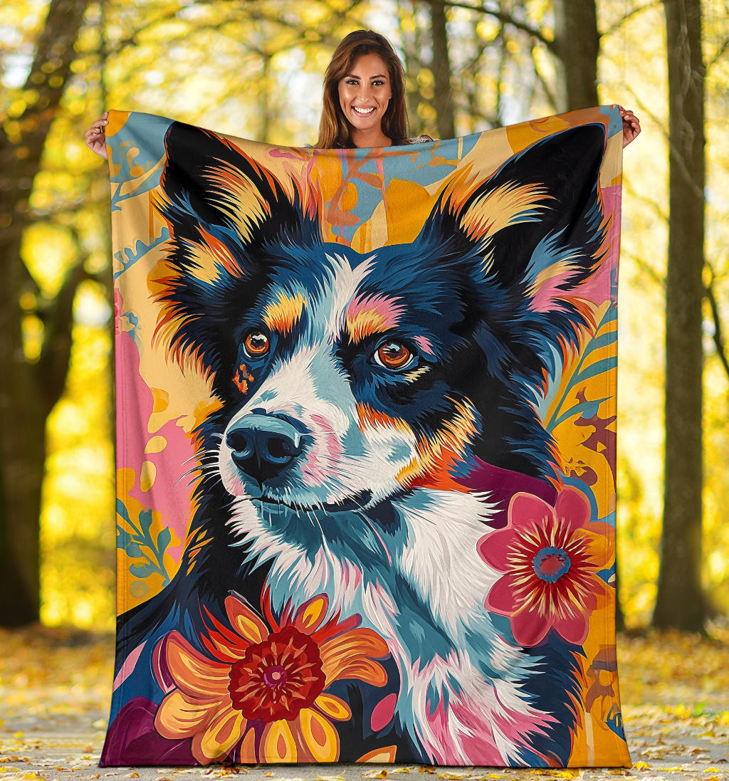 Karelian Bear Dog Blanket, Trippy Psychedelics Karelian Bear Dog Fleece Blanket, Karelian Bear Dog Throw Blanket, Karelian Bear Dog Gifts