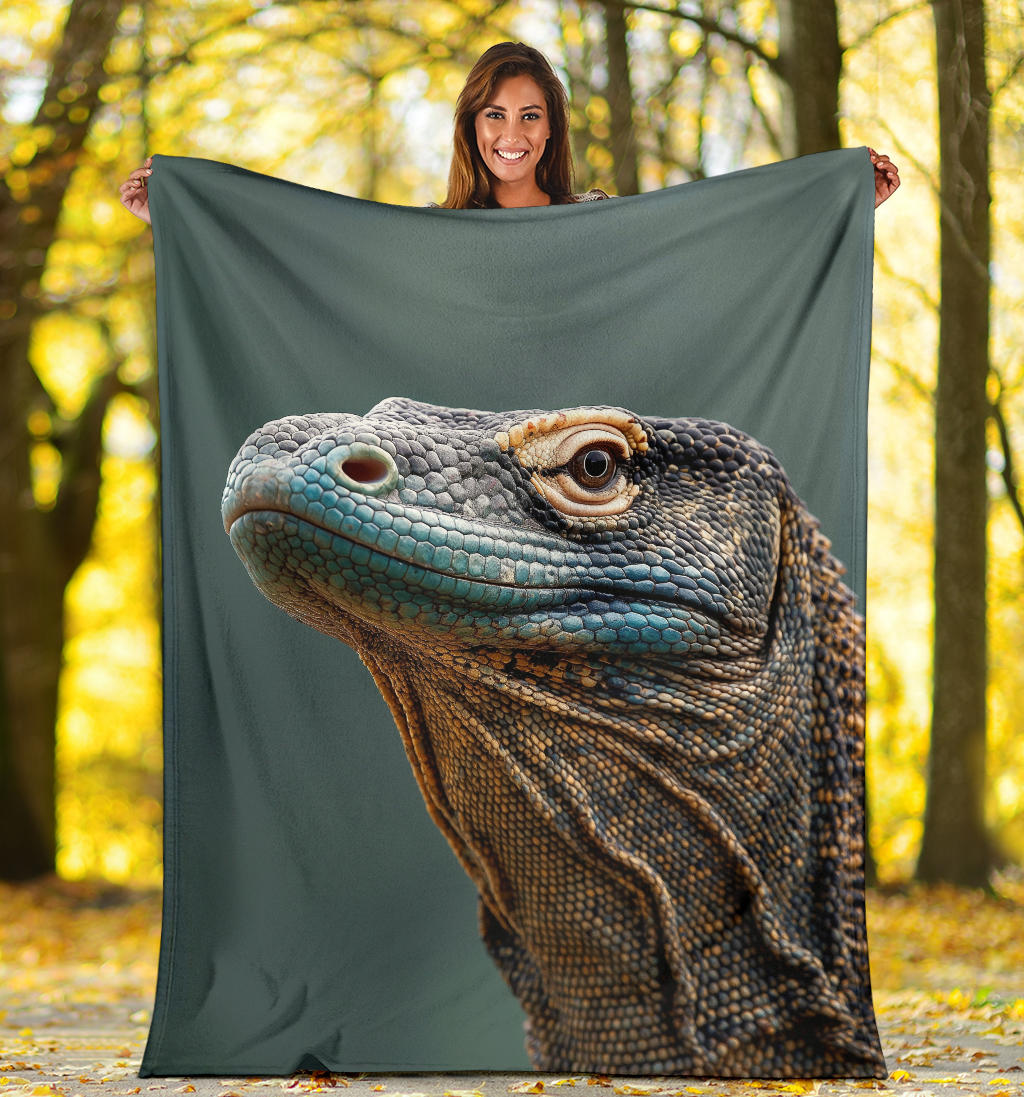 Komodo Dragon Blanket, Trippy Psychedelics Komodo Dragon Fleece Blanket, Komodo Dragon Throw Blanket, Komodo Dragon Gifts