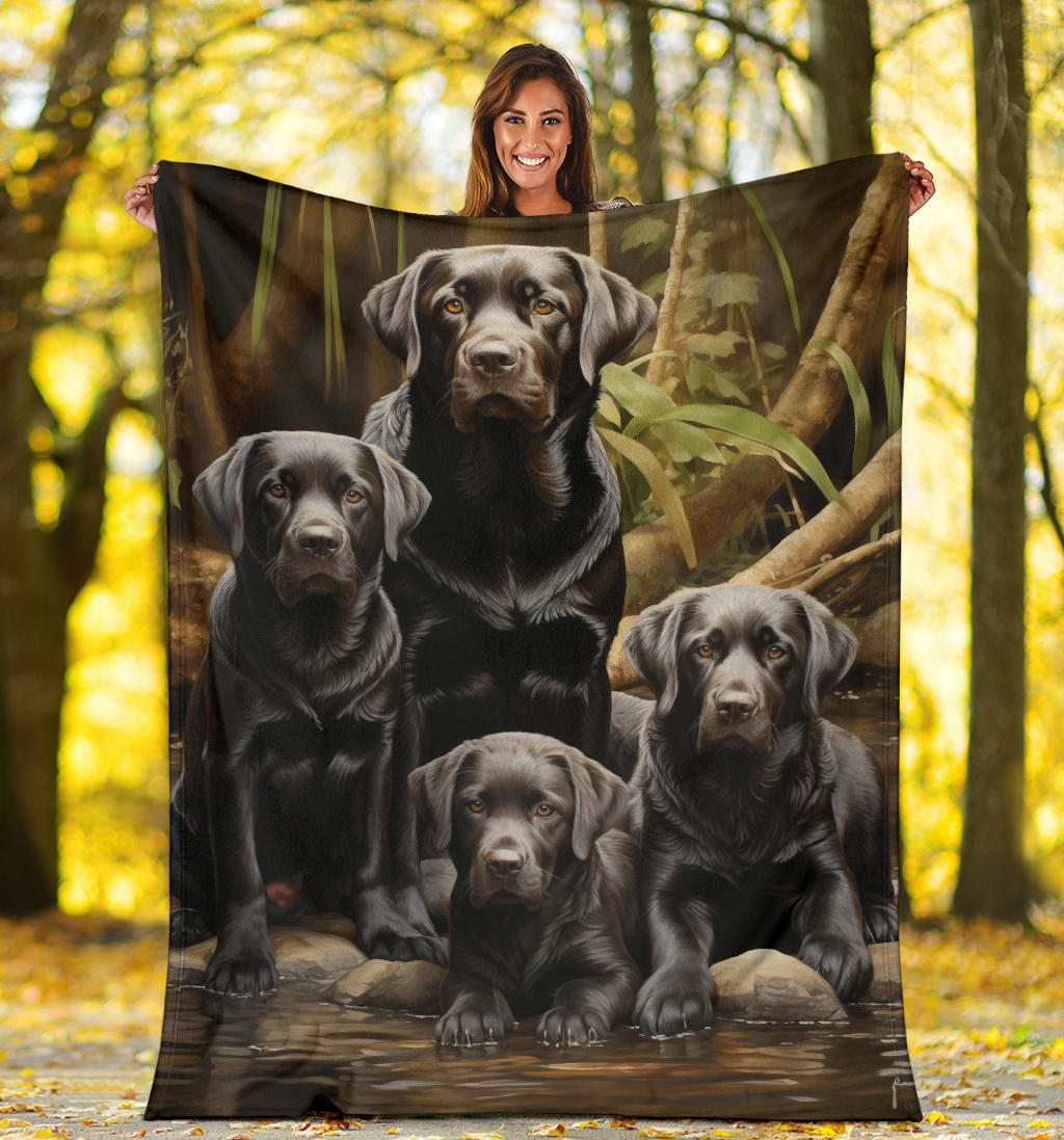 Labrador Retriever Family Blanket, Labrador Retriever Throw Blanket, Labrador Retriever Gifts, Labrador Retriever Fleece Blanket