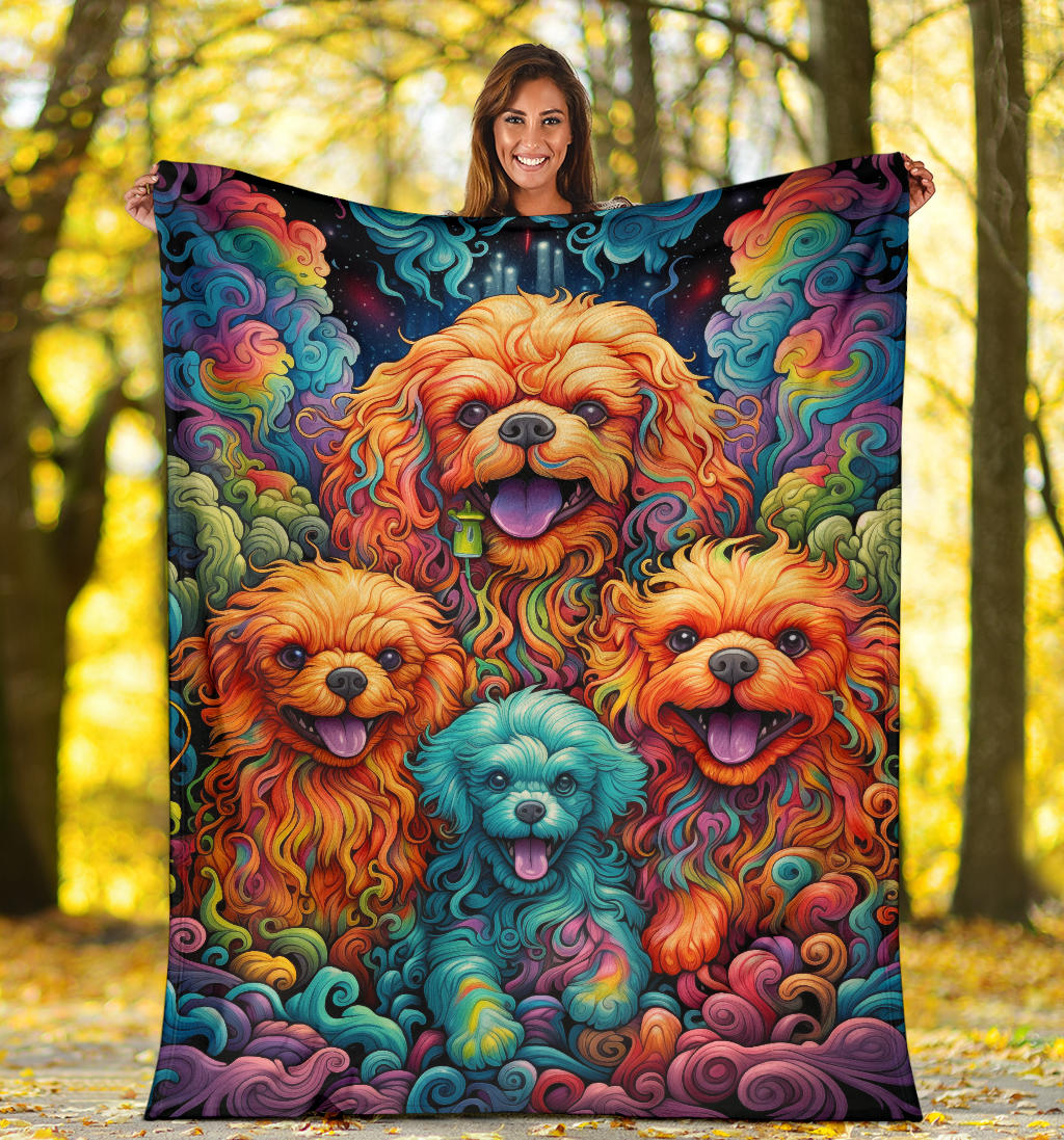 Bolognese Blanket, Trippy Psychedelics Bolognese Fleece Blanket, Bolognese Throw Blanket, Bolognese Gifts