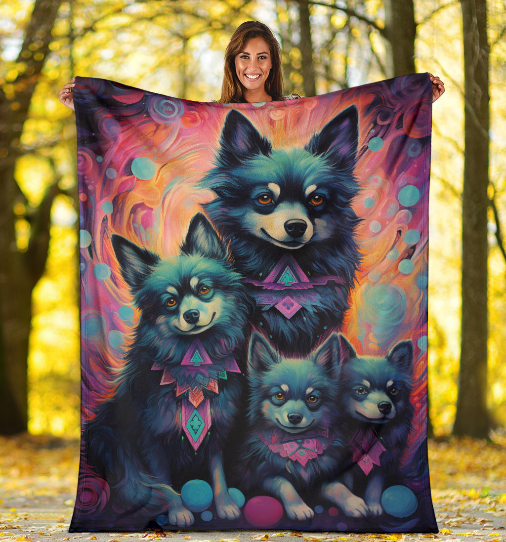 Schipperke Blanket, Trippy Psychedelics Schipperke Fleece Blanket, Schipperke Throw Blanket, Schipperke Gifts