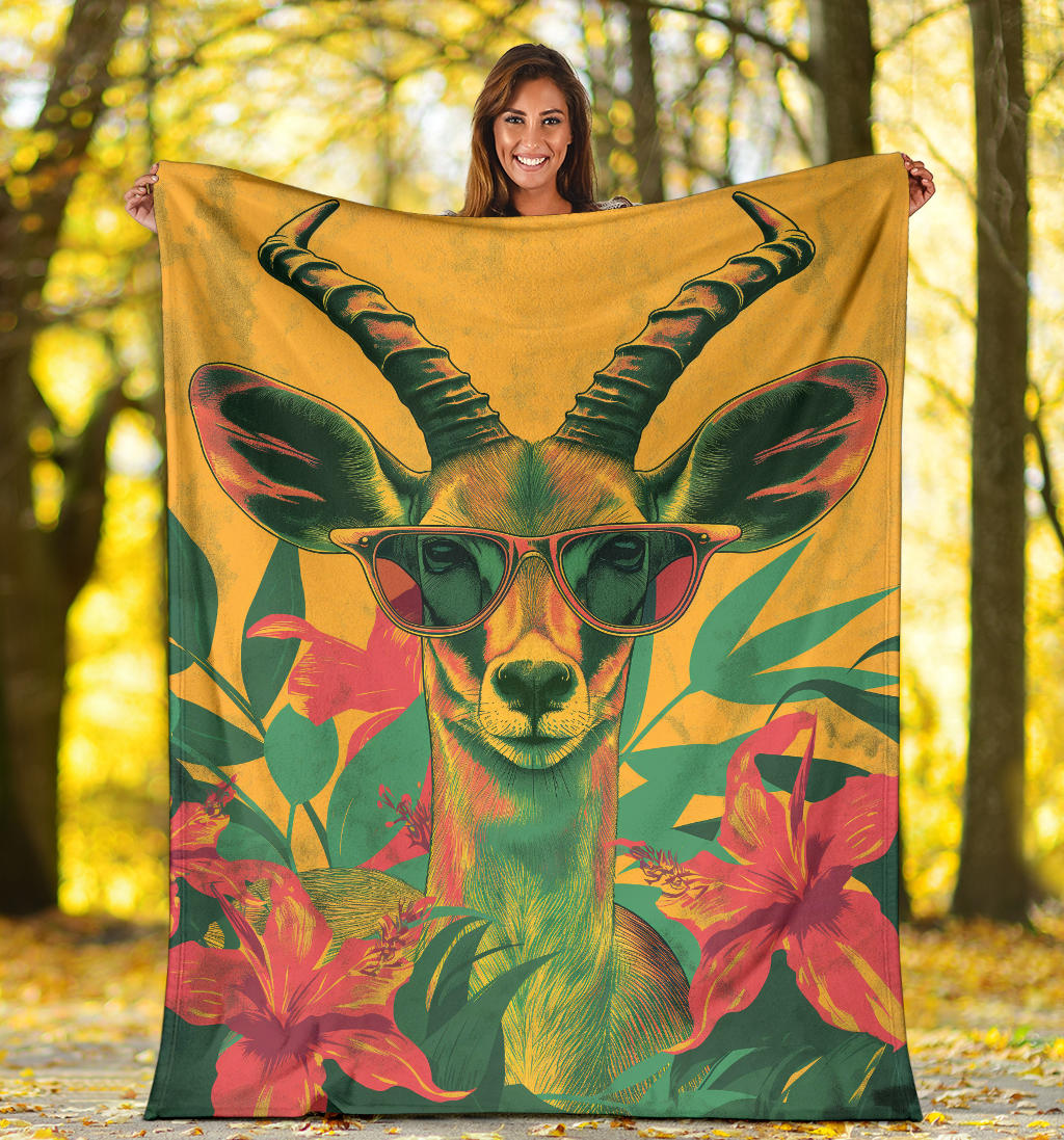 Gazelle animal Blanket, Trippy Psychedelics Gazelle animal Fleece Blanket, Gazelle animal Throw Blanket, Gazelle animal Gifts