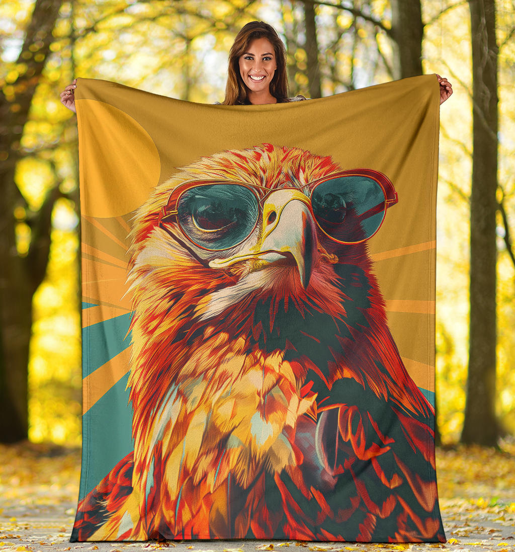 Eagle Blanket, Trippy Psychedelics Eagle Fleece Blanket, Eagle Throw Blanket, Eagle Gifts