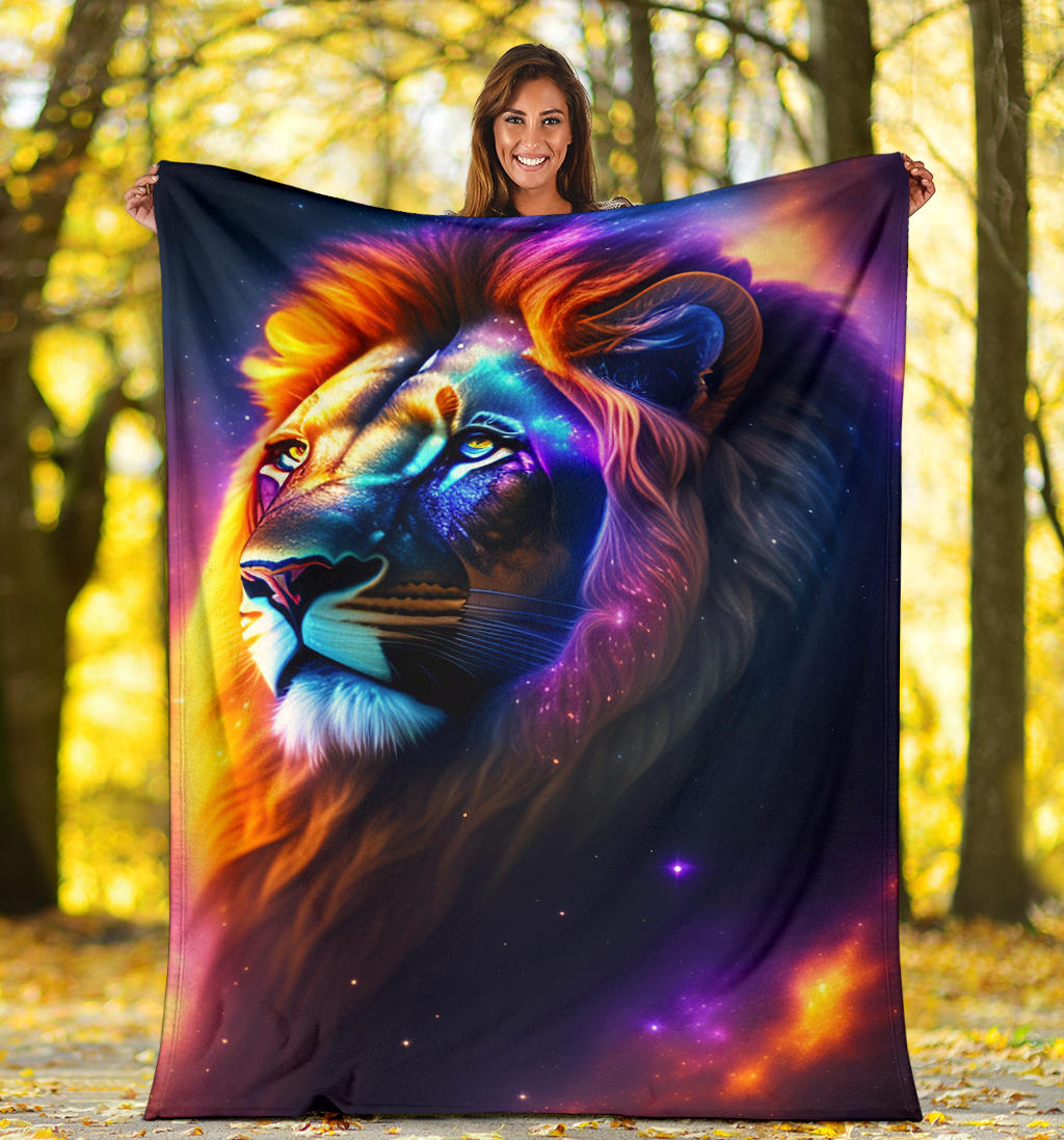 Lion With Rainbow Blanket