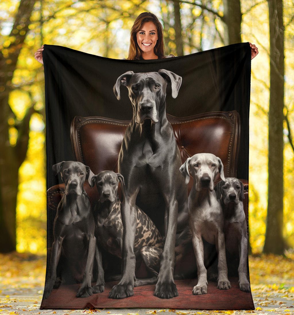 Great Dane Family Blanket, Great Dane Throw Blanket, Great Dane Gifts, Great Dane Fleece Blanket