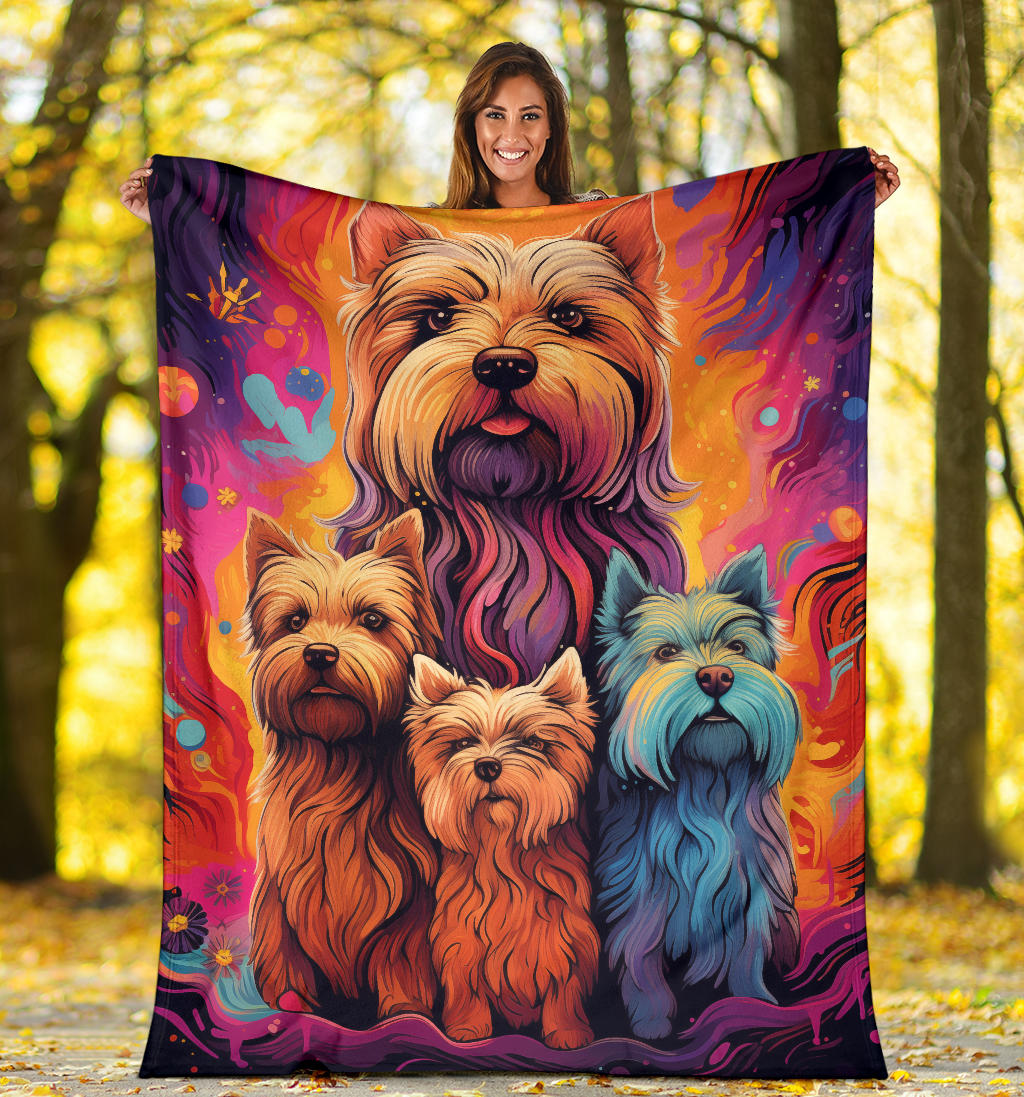 Glen of Imaal Terrier Blanket, Trippy Psychedelics Glen of Imaal Terrier Fleece Blanket, Glen of Imaal Terrier Throw Blanket, Glen of Imaal Terrier Gifts