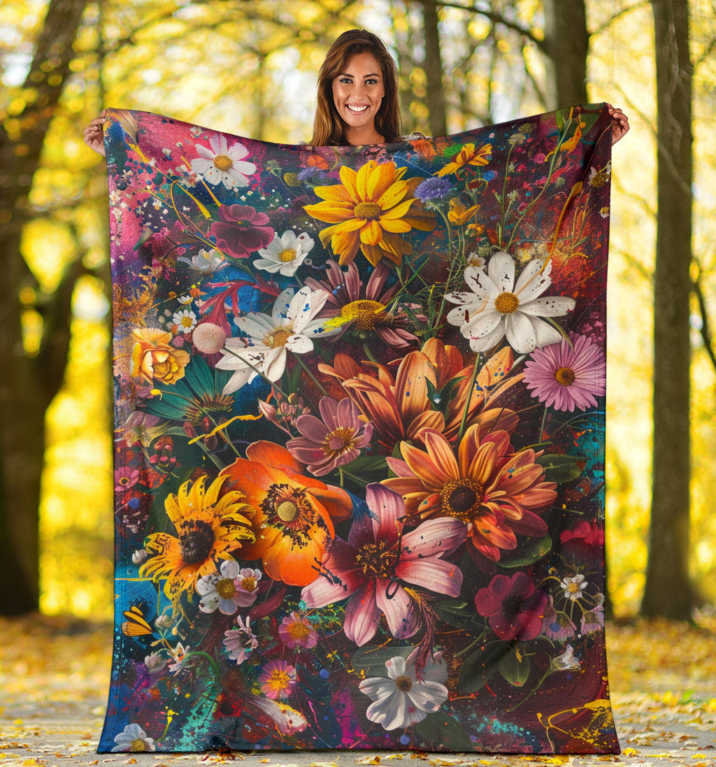 Floral Fantasy Blanket,  Floral Fantasy Estetic Blanket, Floral Fantasy Blanket Gifts, Blanket