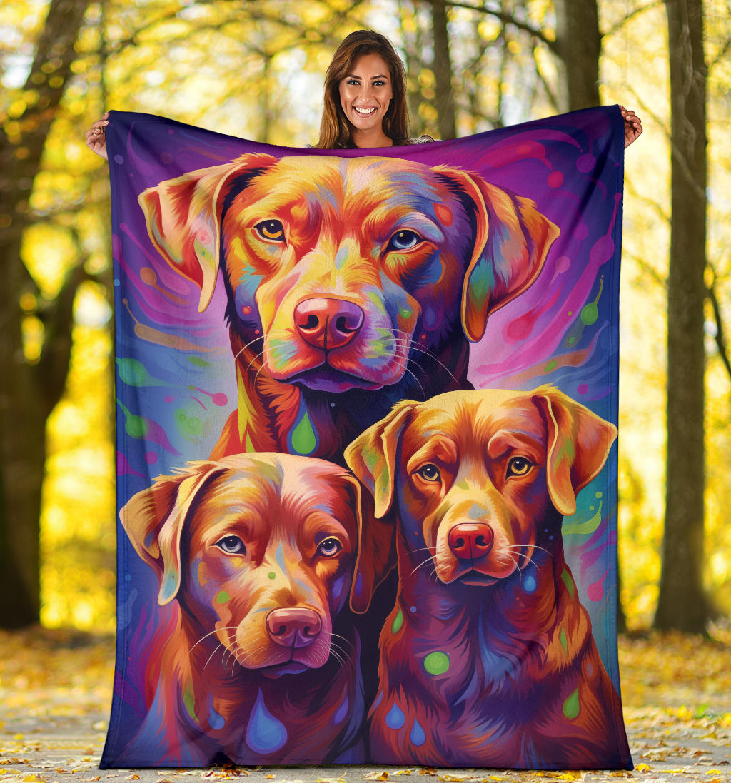 Chesapeake Bay Retrievr  Blanket, Trippy Psychedelics Chesapeake Bay Retrievr Fleece Blanket, Chesapeake Bay Retrievr Throw Blanket, Chesapeake Bay Retrievr Gifts