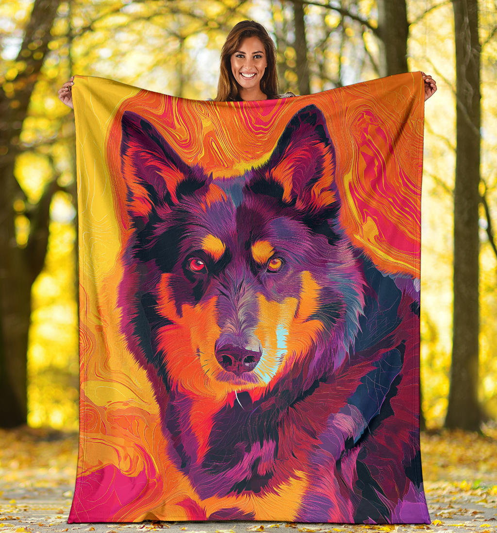 Lapponian Herder Dog Blanket, Trippy Psychedelics Lapponian Herder Dog Fleece Blanket, Lapponian Herder Dog Throw Blanket, Lapponian Herder Dog Gifts