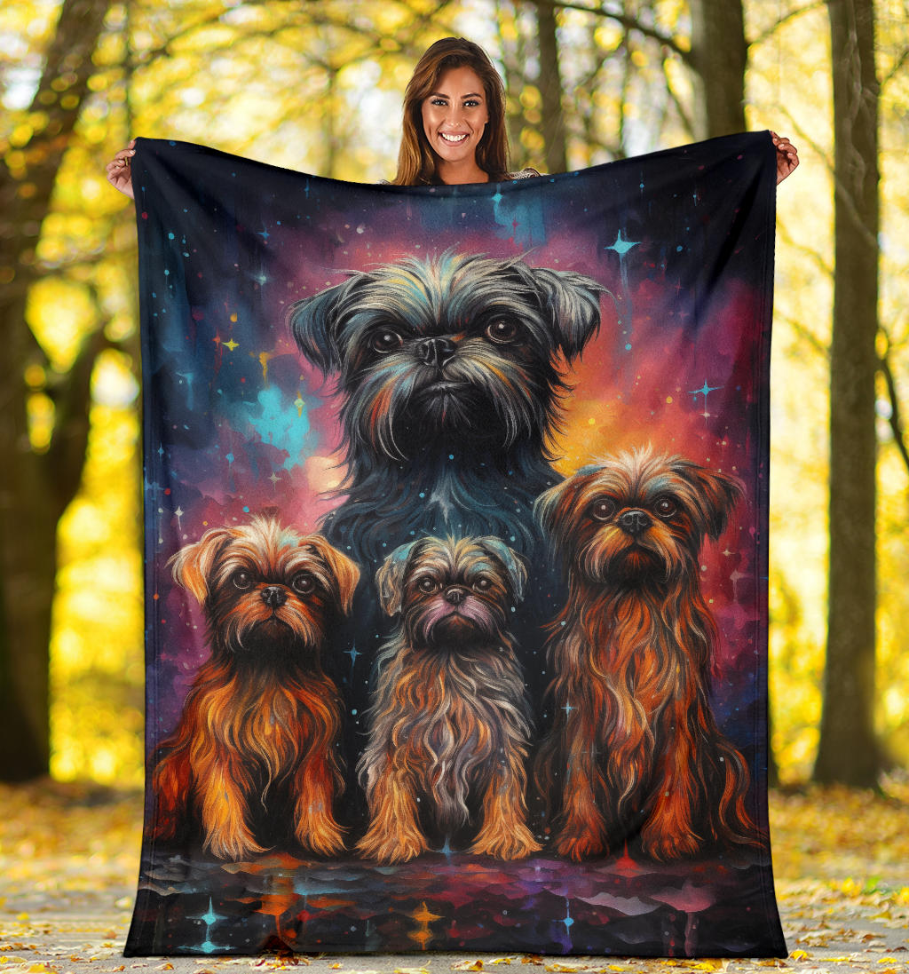 Brussels Griffon Blanket, Trippy Psychedelics Brussels Griffon Fleece Blanket, Brussels Griffon Throw Blanket, Brussels Griffon Gifts