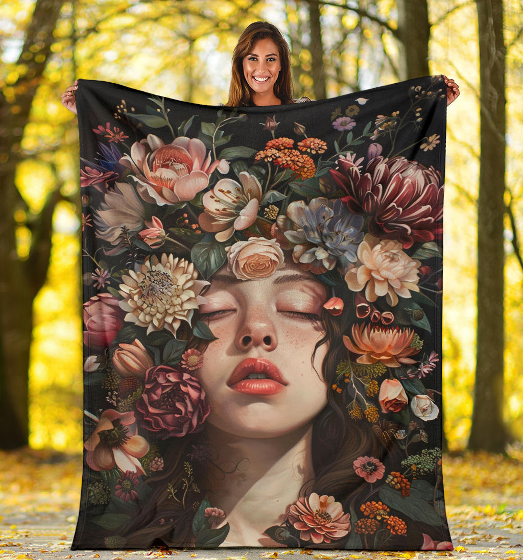 Floral Fantasy Blanket,  Floral Fantasy Estetic Blanket, Floral Fantasy Blanket Gifts, Blanket