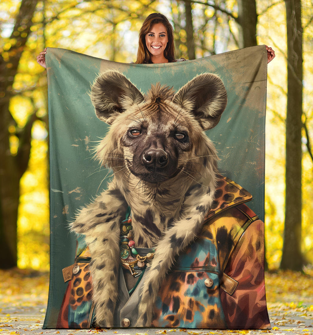 Hyena animal Blanket, Trippy Psychedelics Hyena animal Fleece Blanket, Hyena animal Throw Blanket, Hyena animal Gifts