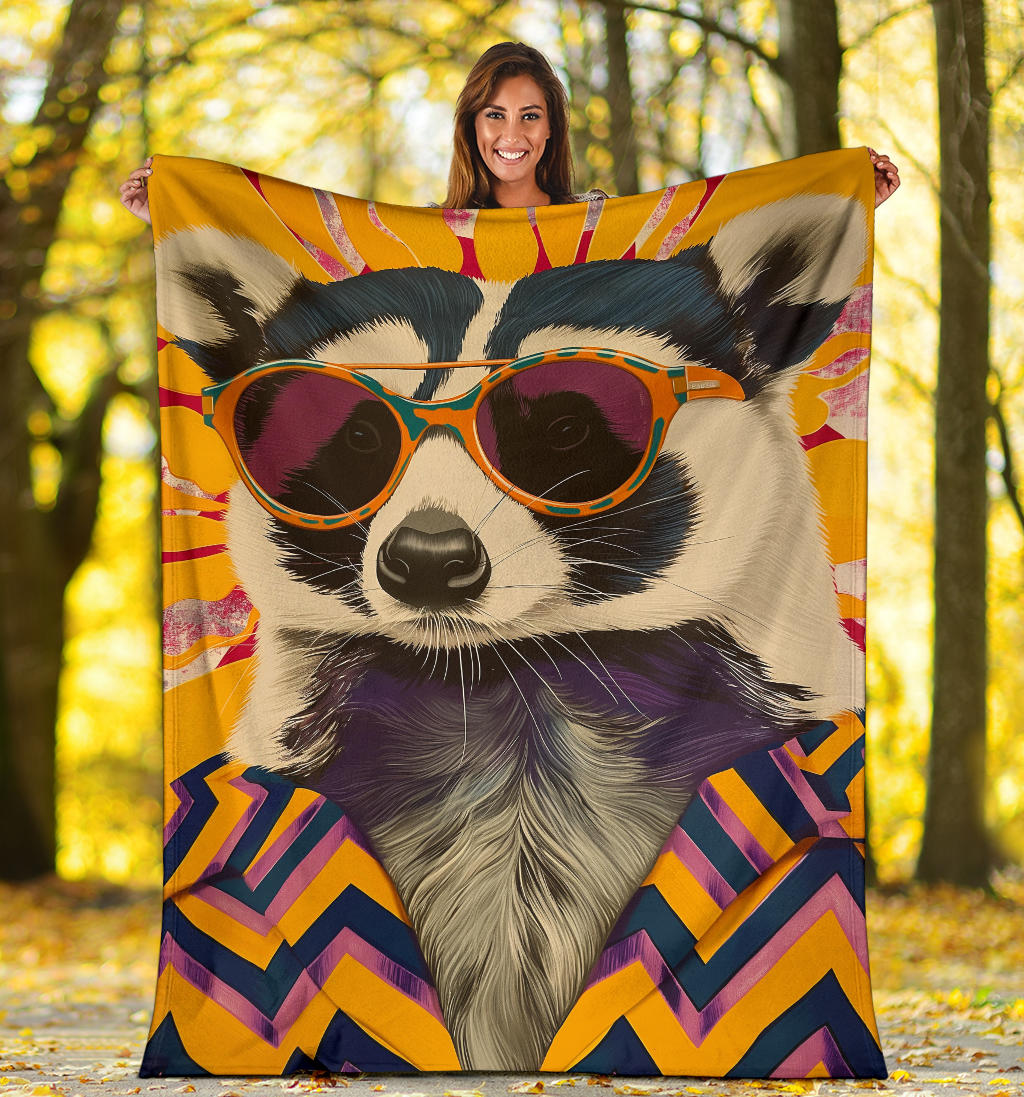 Badger Blanket, Trippy Psychedelics Badger Fleece Blanket, Badger Throw Blanket, Badger Gifts