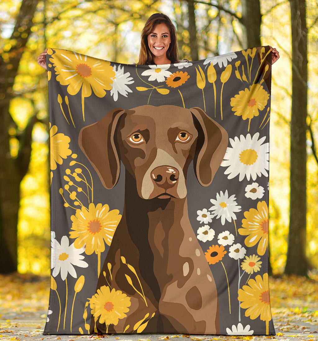 German Shorthaired Pointer Blanket, Trippy Psychedelics German Shorthaired Pointer Fleece Blanket, German Shorthaired Pointer Throw Blanket, German Shorthaired Pointer Gifts