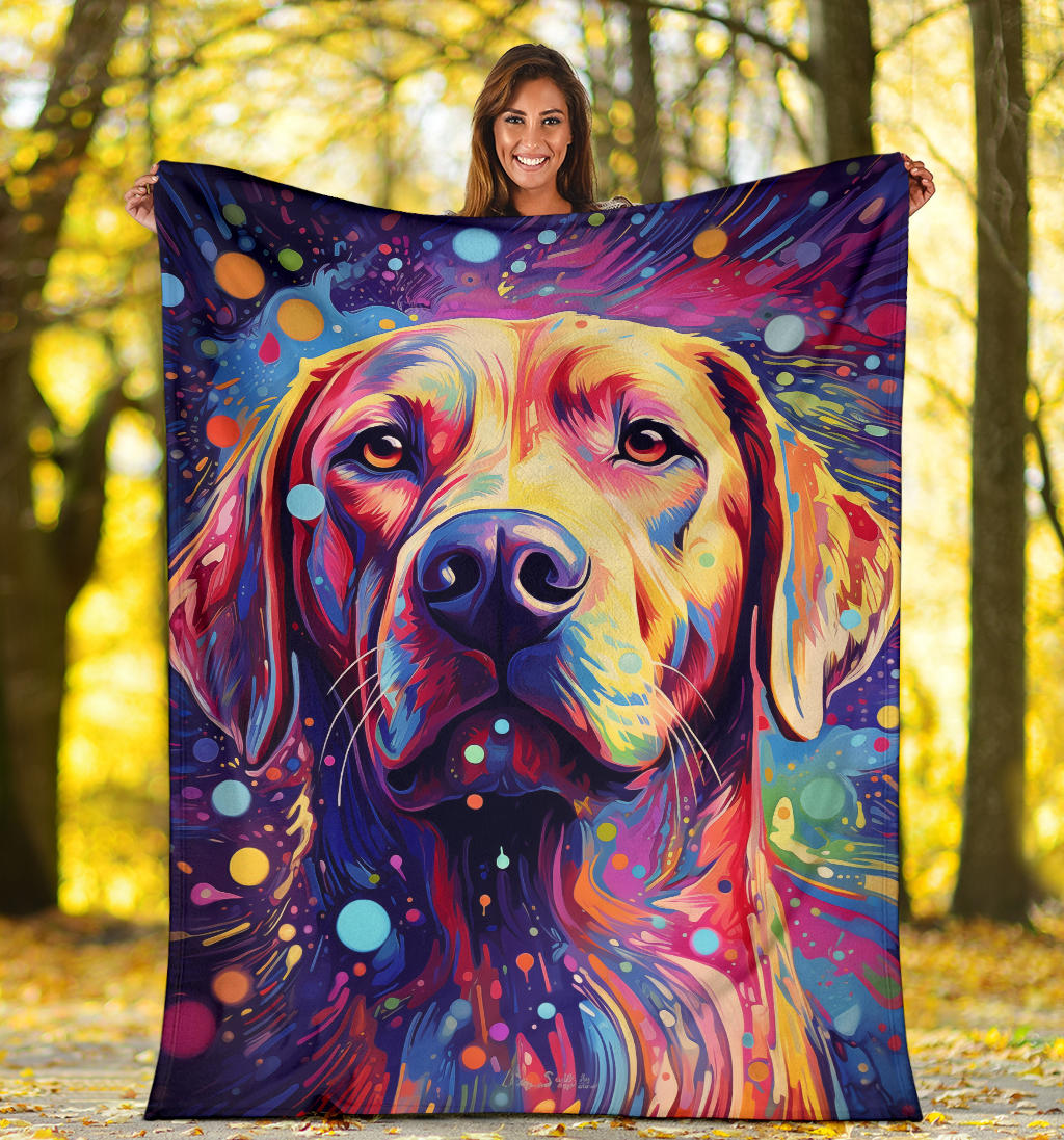 Trippy Psychedelics Labrador Retriever Blanket, Labrador Retriever Throw Blanket, Labrador Retriever Fleece Blanket, Labrador Retriever Gift