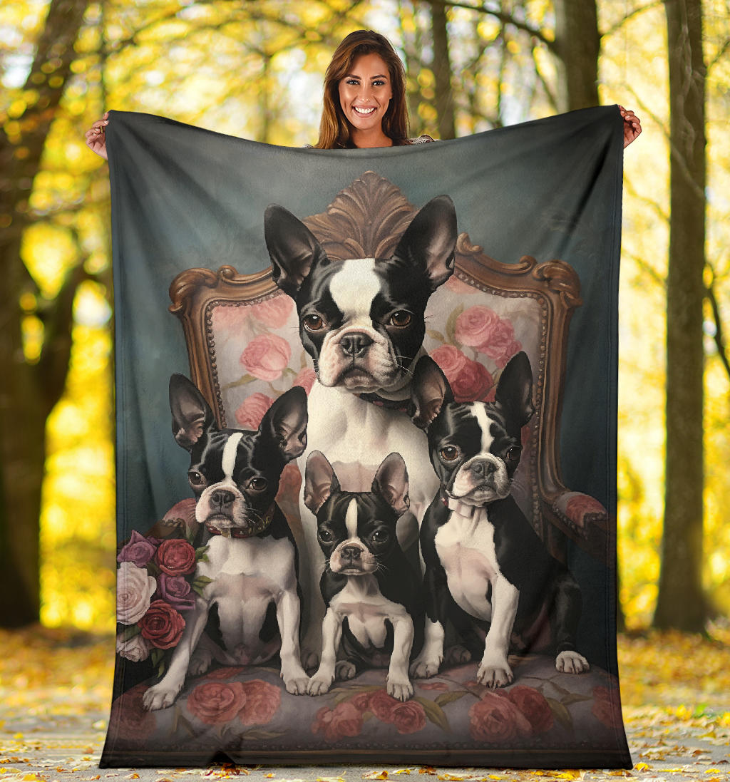 Boston Terrier Family Blanket, Boston Terrier Blanket, Boston Terrier Throw Blanket, Boston Terrier, Boston Terrier Gifts