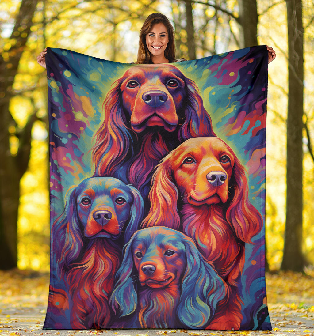 Sussex Spaniel Blanket, Trippy Psychedelics Sussex Spaniel Fleece Blanket, Sussex Spaniel Throw Blanket, Sussex Spaniel Gifts