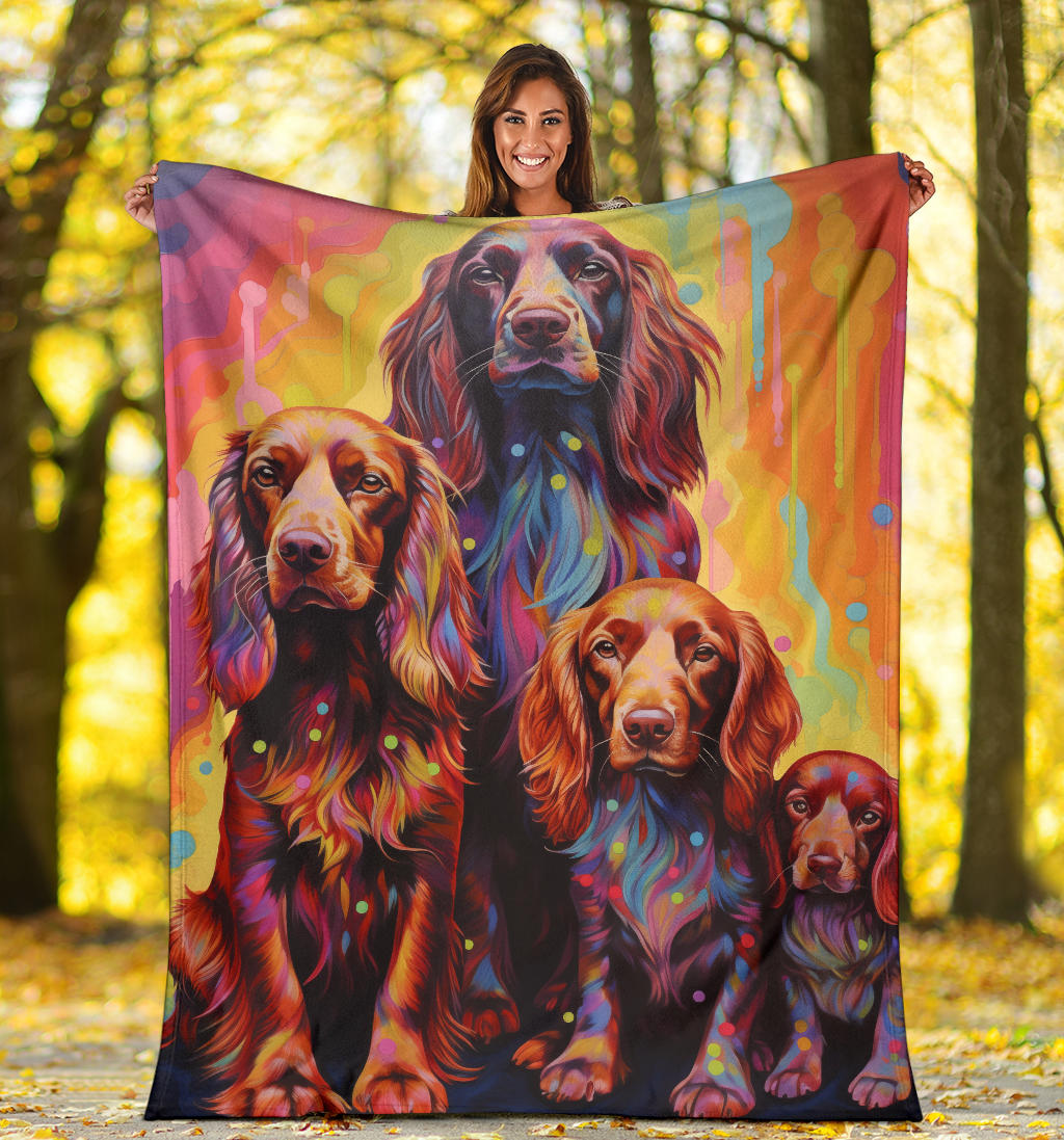 Sussex Spaniel Blanket, Trippy Psychedelics Sussex Spaniel Fleece Blanket, Sussex Spaniel Throw Blanket, Sussex Spaniel Gifts