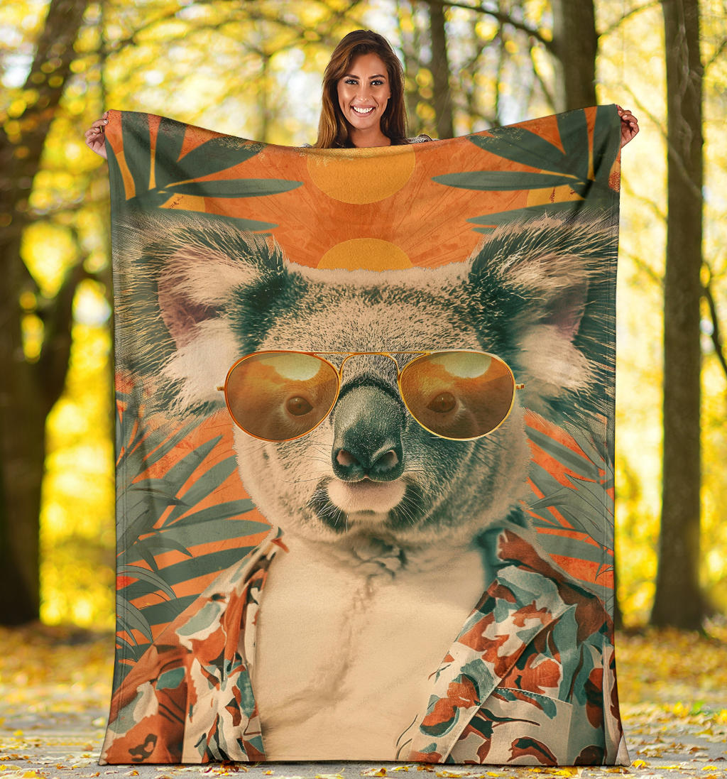 Koala animal Blanket, Trippy Psychedelics Koala animal Fleece Blanket, Koala animal Throw Blanket, Koala animal Gifts