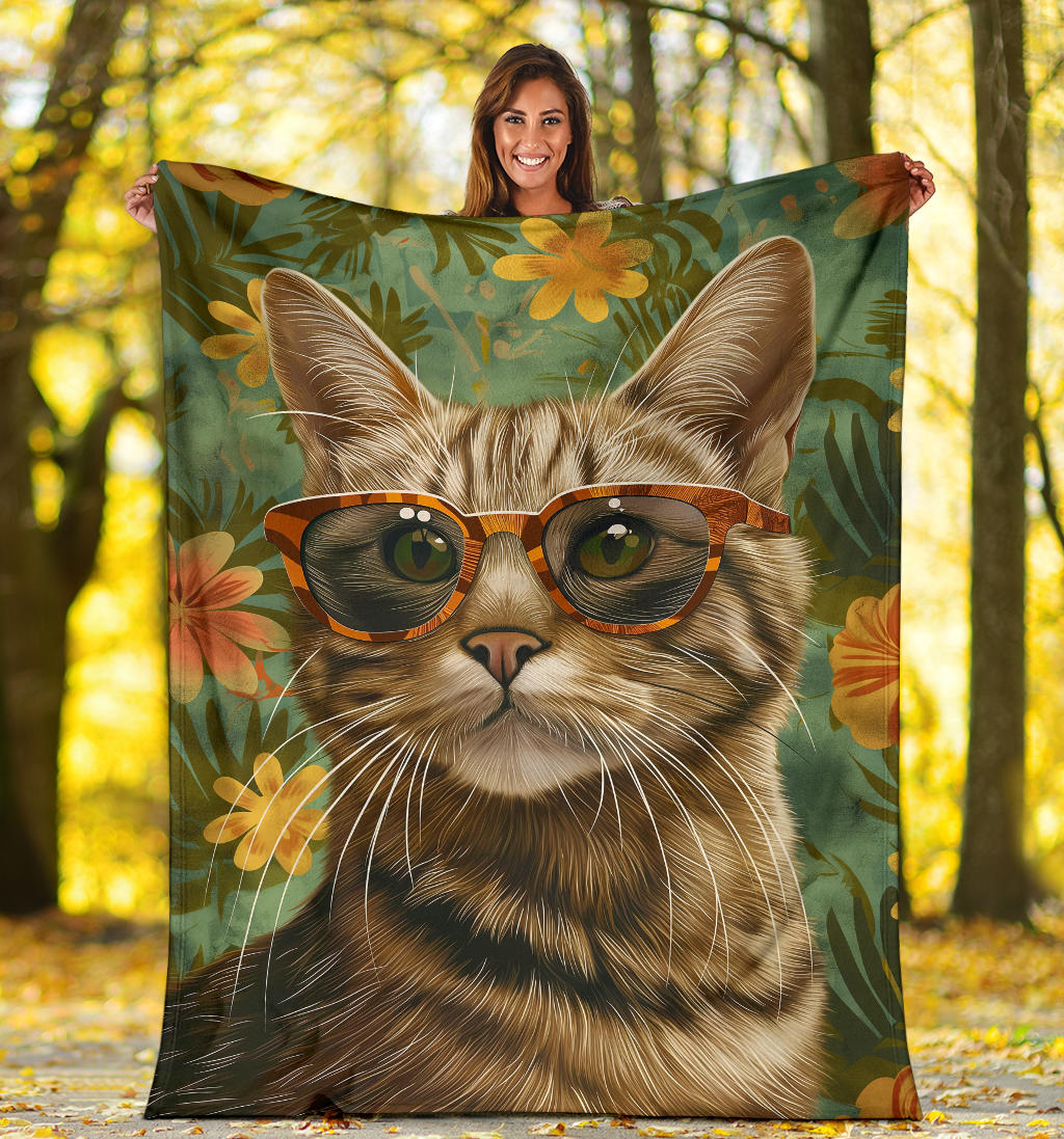 American Bobtail cat Blanket, Trippy Psychedelics American Bobtail cat Fleece Blanket, American Bobtail cat Throw Blanket, American Bobtail cat Gifts