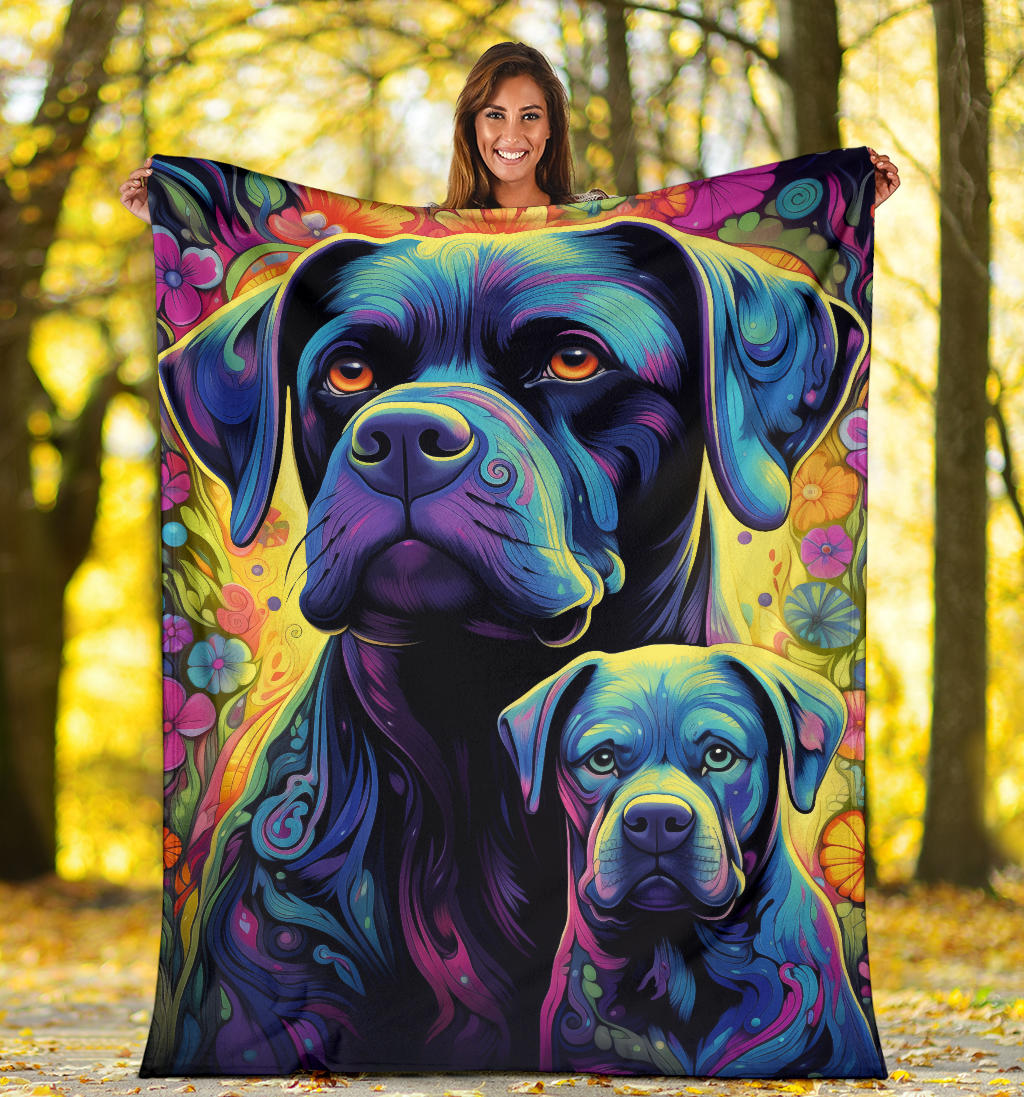 Cane Corso Blanket, Trippy Psychedelics Cane Corso Fleece Blanket, Cane Corso Throw Blanket, Cane Corso Gifts