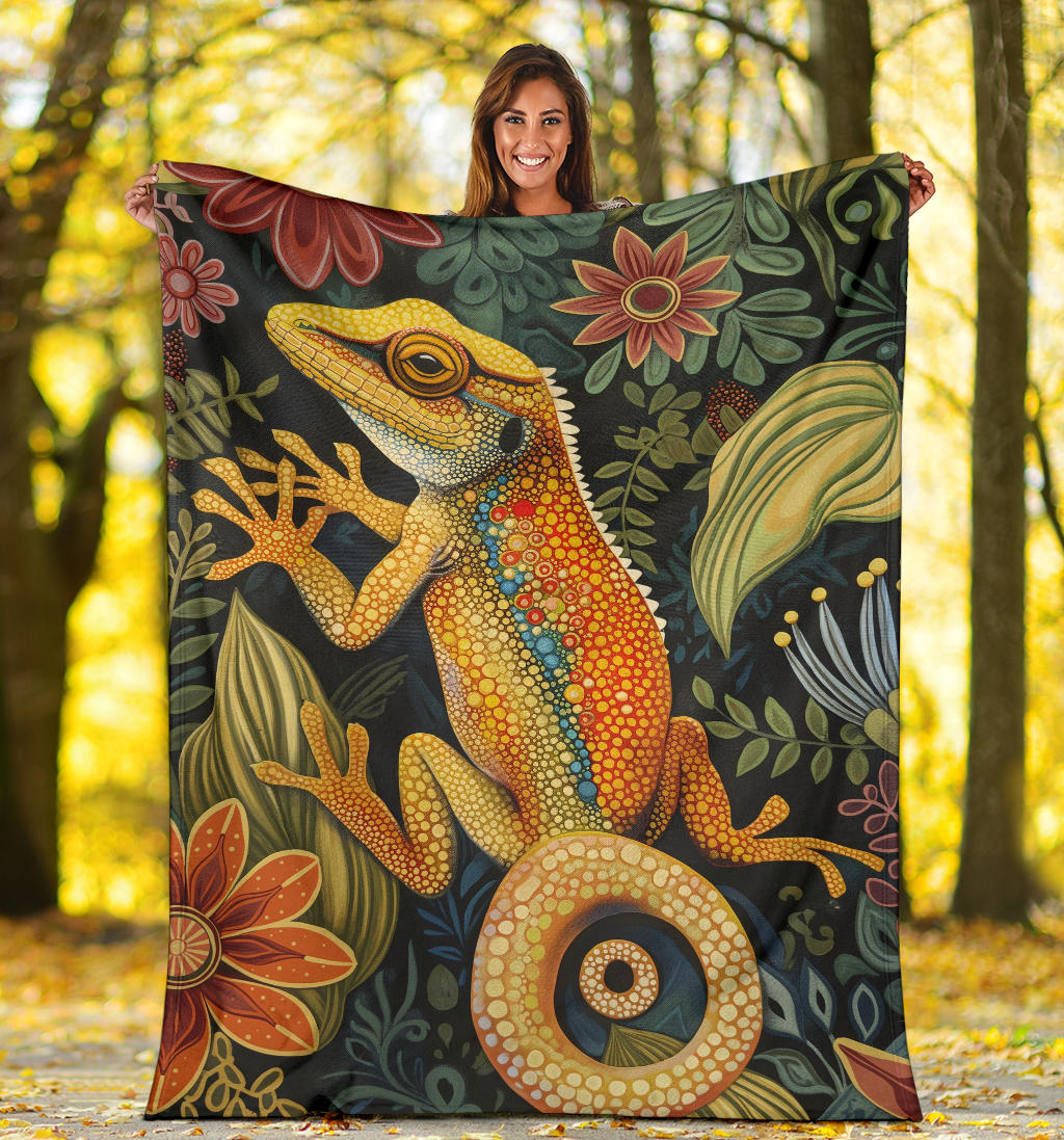 Lizard Blanket, Trippy Psychedelics Lizard Fleece Blanket, Lizard Throw Blanket, Lizard Gifts