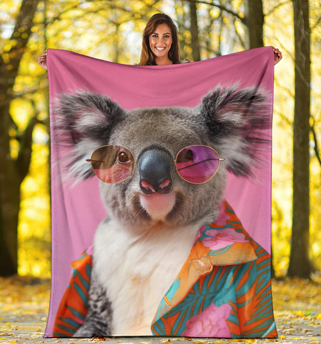 Koala animal Blanket, Trippy Psychedelics Koala animal Fleece Blanket, Koala animal Throw Blanket, Koala animal Gifts