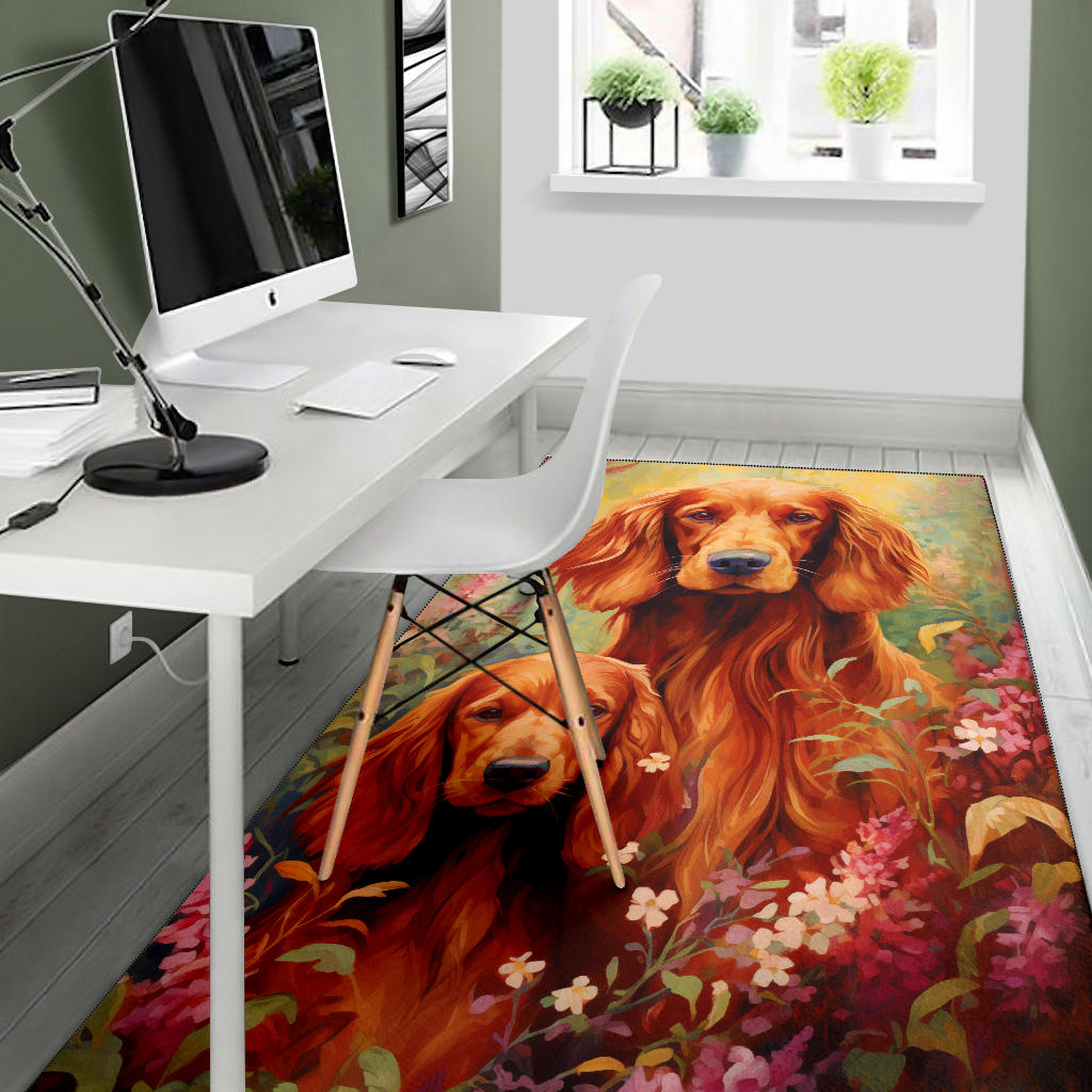 Irish Setter Area Rug, Irish Setter Trippy Rug, Irish Setter Gifts, Irish Setter Decor