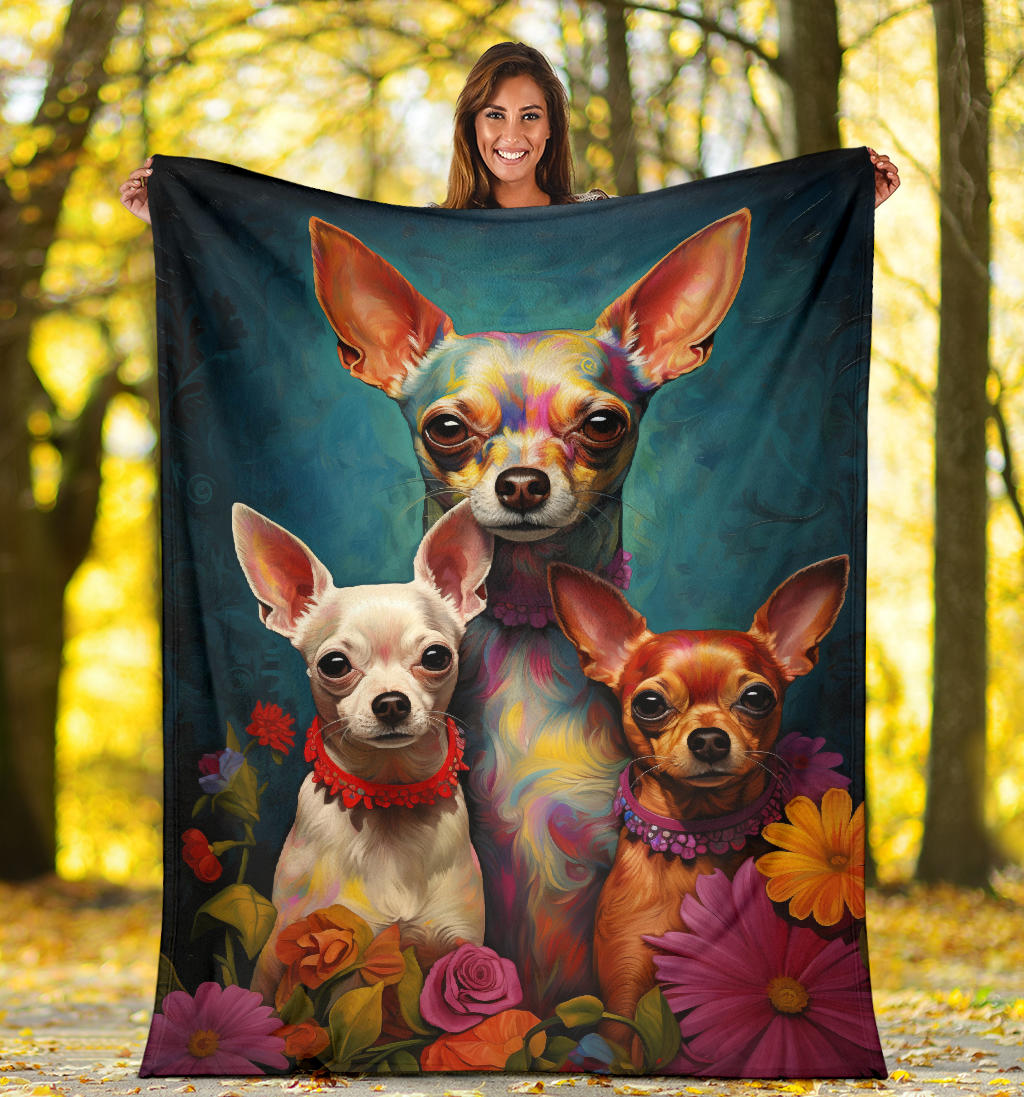 Chihuahua Family Blanket, Chihuahua Blanket, Chihuahua Throw Blanket, Chihuahua, Chihuahua Gifts