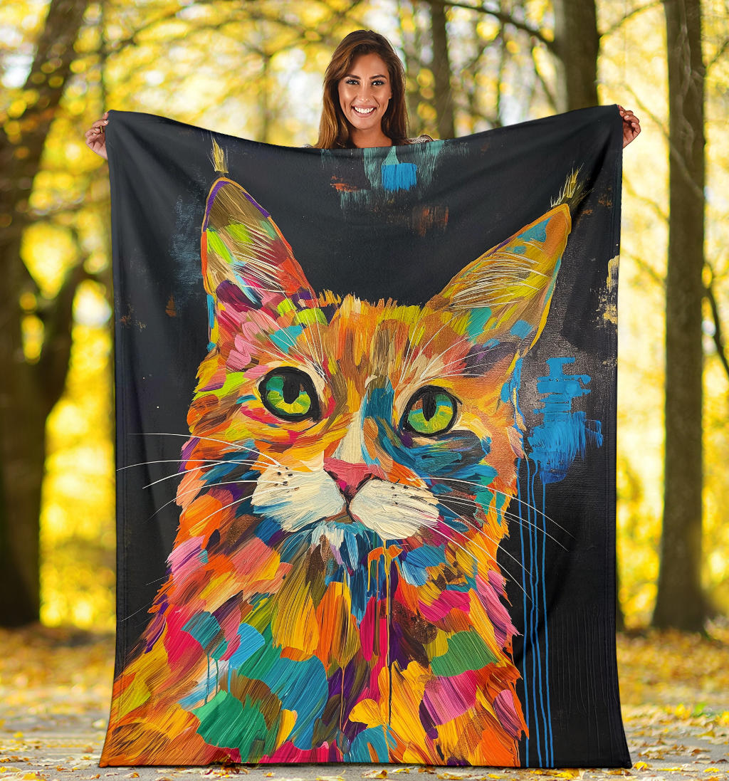 American Bobtail cat Blanket, Trippy Psychedelics American Bobtail cat Fleece Blanket, American Bobtail cat Throw Blanket, American Bobtail cat Gifts